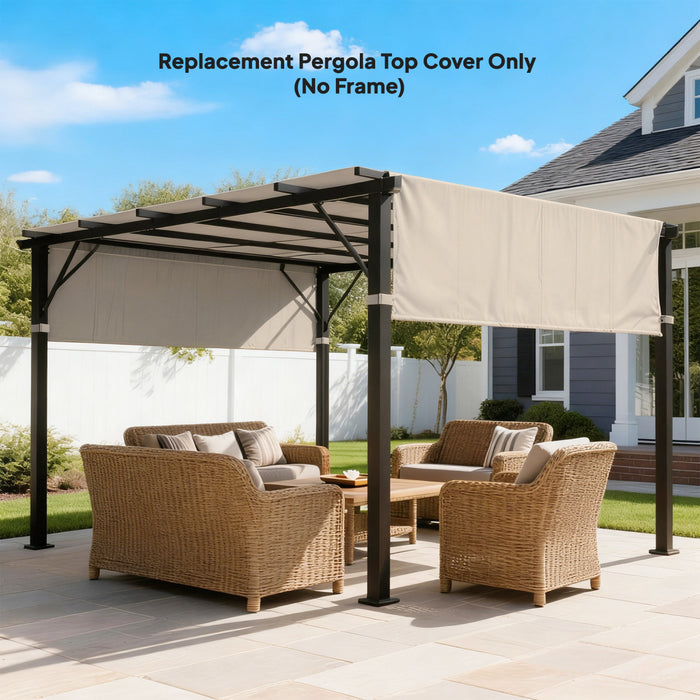Outsunny 2 Pcs 18 x 4ft Pergola Shade, UV Protection Pergola Canopy, Khaki
