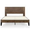 Tonja Wood Platform Bed with Headboard in Brown - Queen Size | Tonja lit plateforme en bois avec tête de lit brun - Grand
