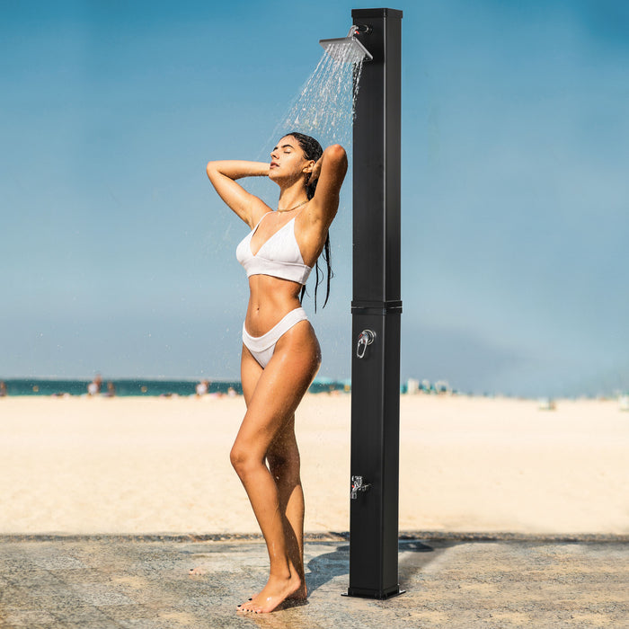 Outsunny Solar Heated Shower with Free-Rotating Shower Head, 7 FT