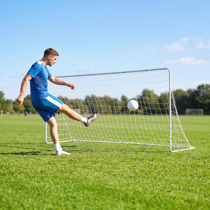 Soozier Soccer Goal, 6 x 4ft Portable Practice Soccer Net with Steel Frame