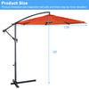 Costway 10' Ft Hanging Umbrella Patio Sun Shade Offset Outdoor Market Cross Base Orange