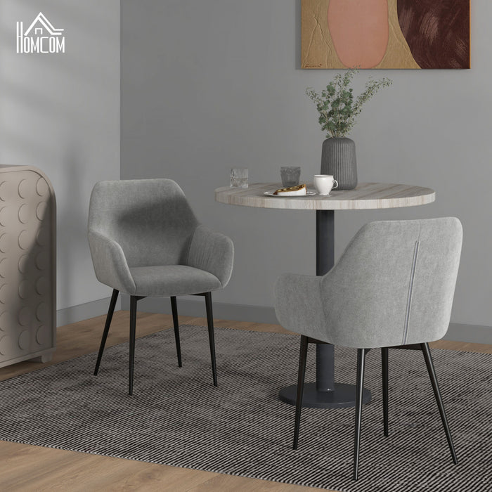 HOMCOM Dining Chairs Set of 2, Upholstered Kitchen Chairs with Backrest