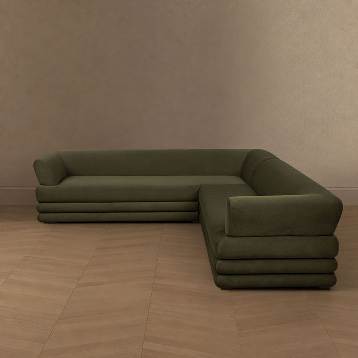 Royal Contemporary Modern 2-Piece Sectional in Green