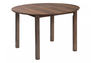 Dining Table Round Small Kitchen Dining Room Brown Veneer Wood Legs Transitional