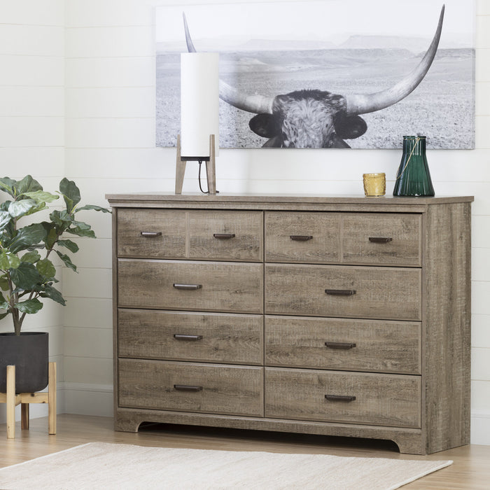 Versa 8-drawer Dresser - Weathered Oak 