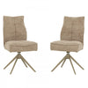 Elowen Taupe Upholstered Swivel Dining Chair (Set of 2)
