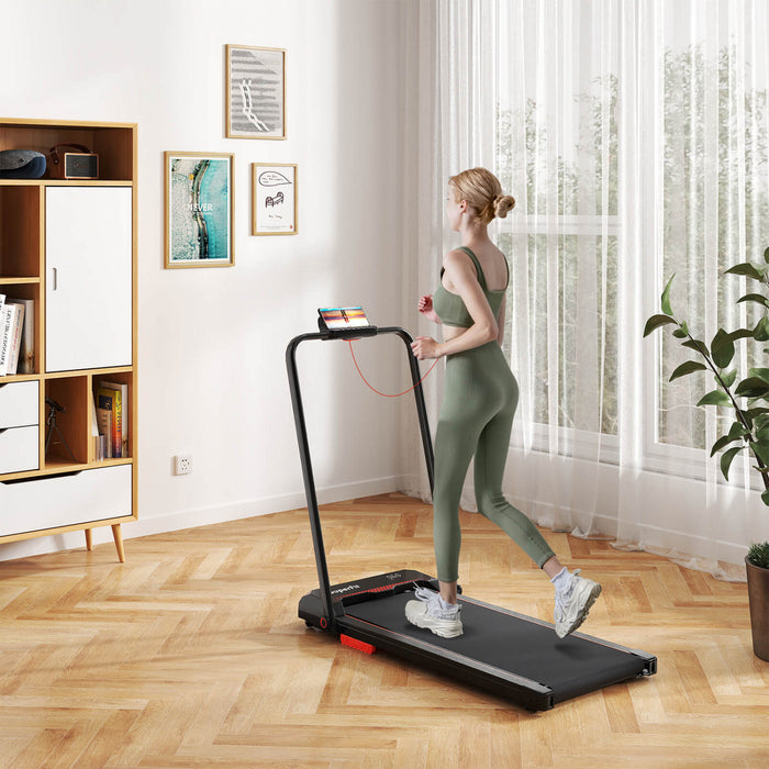 Costway 3 In 1 Folding Treadmill With Remote Control Led Display And App For Home Red