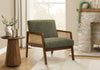 Monarch Specialties - Accent Chair, 30"H, Upholstered, Living Room, Bedroom, Green Fabric, Brown Walnut Wood | Monarch Specialties - Chaise D'Appoint, 30"H, Rembourre, Salon, Chambre A Coucher, Vert, Bois Noyer Brun