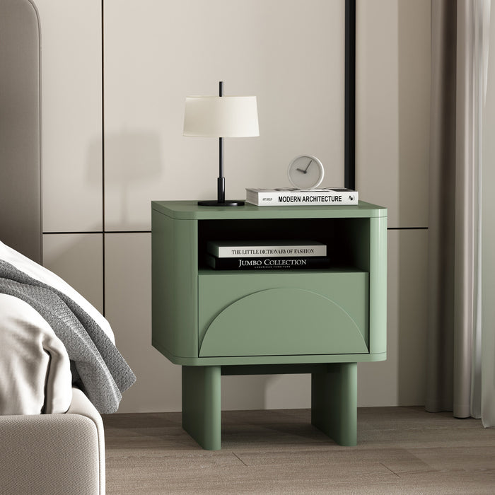Ella Modern 20\" Nightstand in Sage Green (1-Drawer)