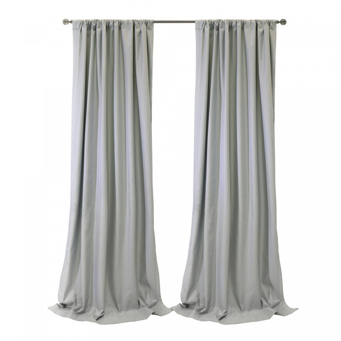 Thermaplus Brooklyn Grey Blackout Dual Header Curtain Panel - 52 x 84