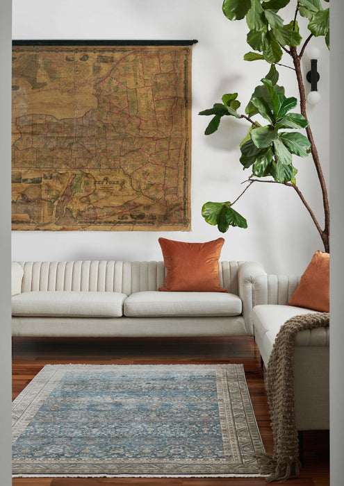 Gianna Traditional 9'0\" x 12'0\" Area Rug in Blue Indoor Area Rug