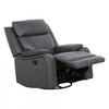 Marlow 37 in. Leather Match Swivel Glider Manual Recliner - Charcoal | Fauteuil inclinable manuel pivotant a mouvement coulissant Marlow de 37 po en cuir assorti - Charbon