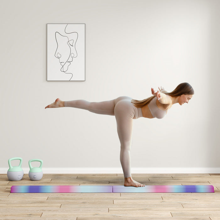 Soozier 7.7ft Folding Gymnastics Balance Beam With Non-slip Bottom, Multi