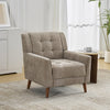 Midway Mid-Century Modern Armchair with Tufted Waffle Stitch, Light Brown, Walnut | Midway Fauteuil Moderne du Milieu de Siecle a Point Capitonne Gaufre, Brun Clair, Noyer