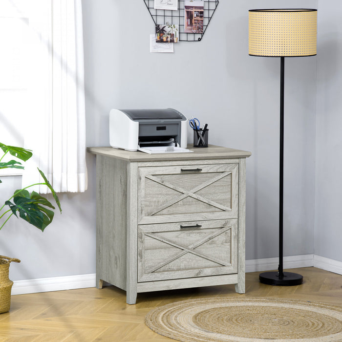 Homcom 2-drawer Lateral File Cabinet With Hanging Rail