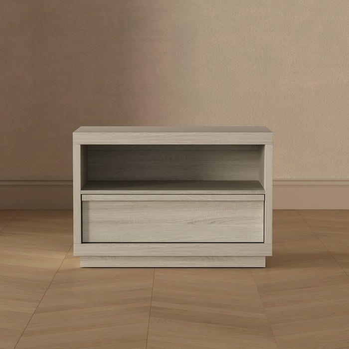 Navis Contemporary 32\" Nightstand in Whitewashed Oak (1-Drawer)