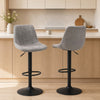 HOMCOM Adjustable Bar Stools Set of 2, Leathaire Swivel Barstools w/ Back