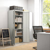 HOMCOM 71" Metal Storage Cabinet with 2 Doors 4 Adjustable Shelves White