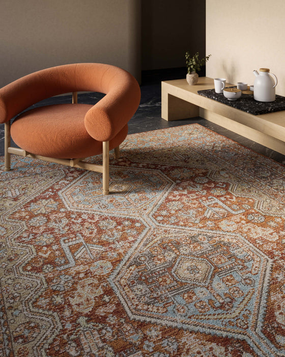 Alicia Traditional 6'7\" x 9'6\" Area Rug in Brown Indoor Area Rug