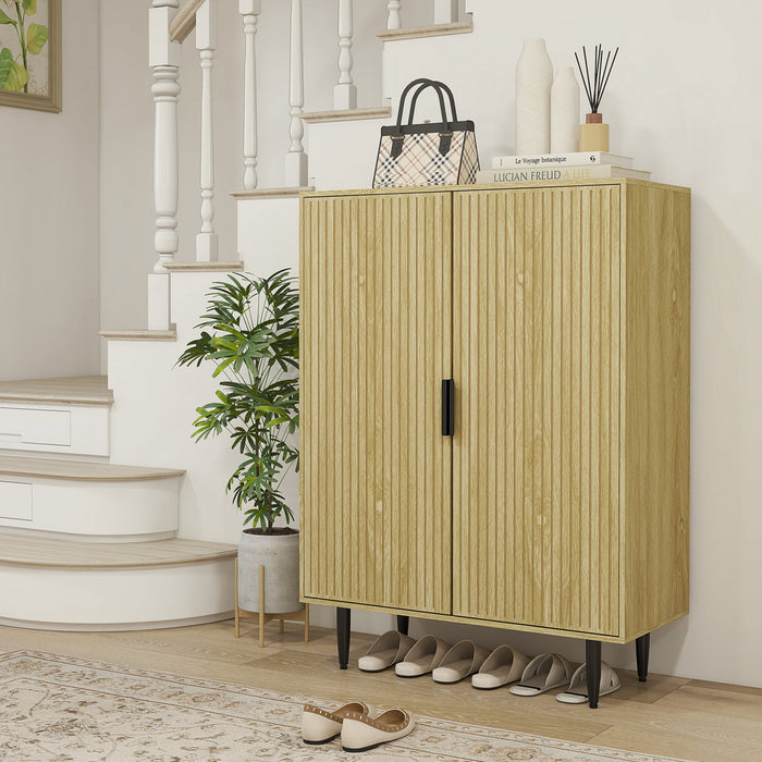 HOMCOM 5-Tier Entryway Shoe Storage Cabinet with Adjustable Shelves
