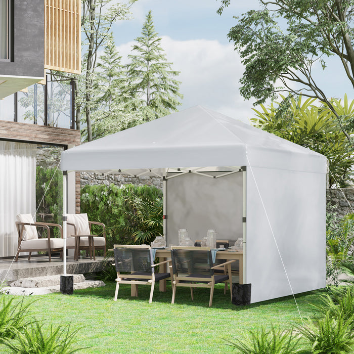 Outsunny 10' X 10' Pop Up Canopy Tent With Removable Sidewalls Carry Bag