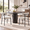 HOMCOM Dining Chairs Set of 4 Kitchen Chairs with Steel Legs, Beige