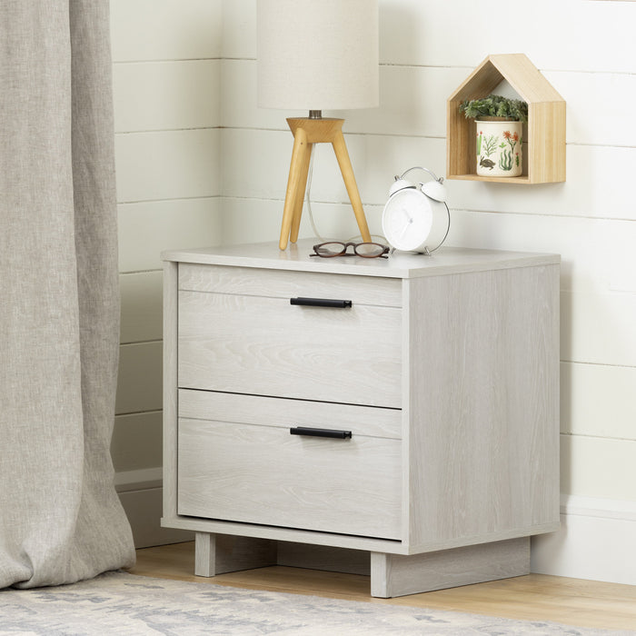 Fynn 2-Drawer Nightstand - End Table with Storage Winter Oak - South Shore