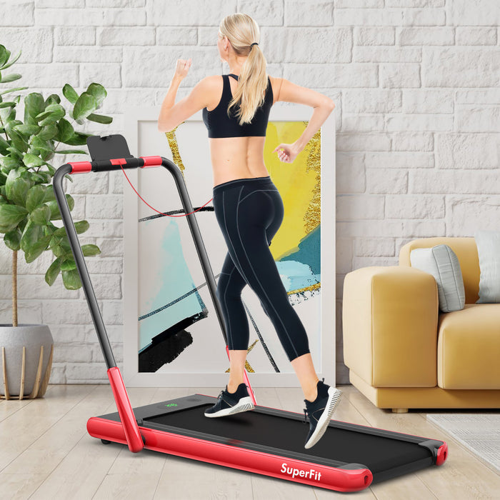 Superfit 2.25hp 2 In 1 Folding Under Desk Treadmill W/ Remote Control App