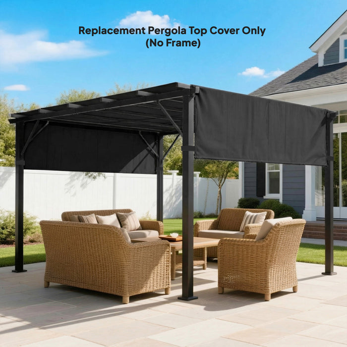 Outsunny 2 Pcs 16 x 4ft Pergola Shade, UV Protection Pergola Canopy, Black