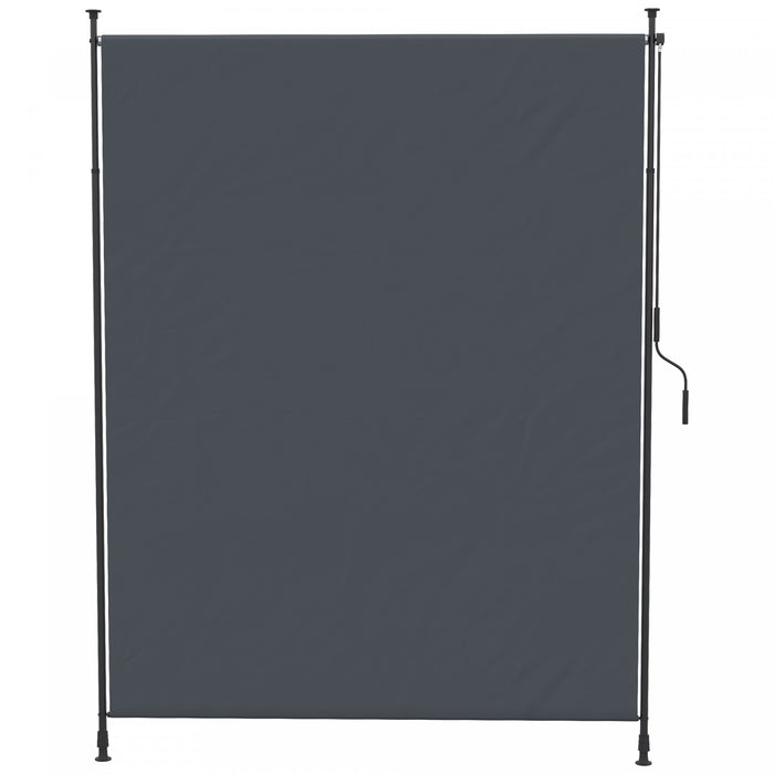 Outsunny 7' x 10' Retractable Patio Awning, Outdoor Privacy Screen, Grey