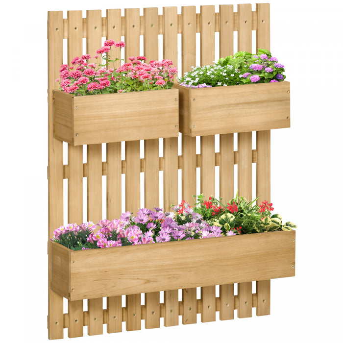 Outsunny Wall Mounted Garden Planter with Trellis for Patio Porch Balcony