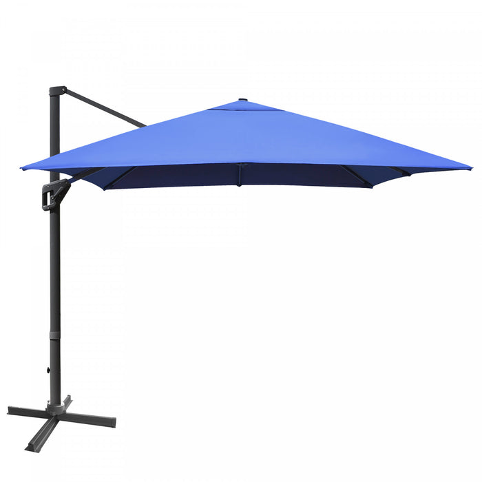 Costway 10'x13' Patio Offset Cantilever Umbrella Aluminum 360° Rotation Tilt Navy