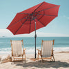 Costway 10 ft 3-tier Vented Patio Umbrella Large Market Table Umbrella Outdoor Sun Shade Red