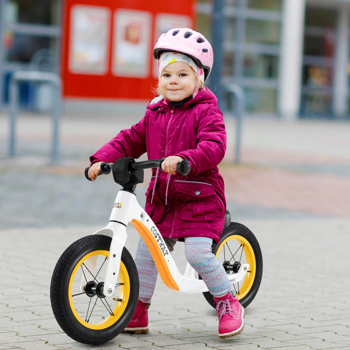 Costway 12 Inch Magnesium Toddler Balance Bike No Pedal Training Toddler Balance Bike White