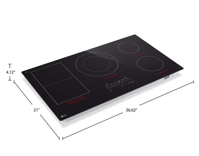 LG 36” Smart Induction Cooktop with UltraHeat™ 5.0kW Element – Black - CBIH3617BE