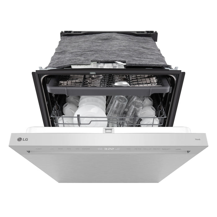 LG 23.7” 48 dBA Front Control Dishwasher - Fingerprint Resistant Stainless Steel - LDNFC33LS