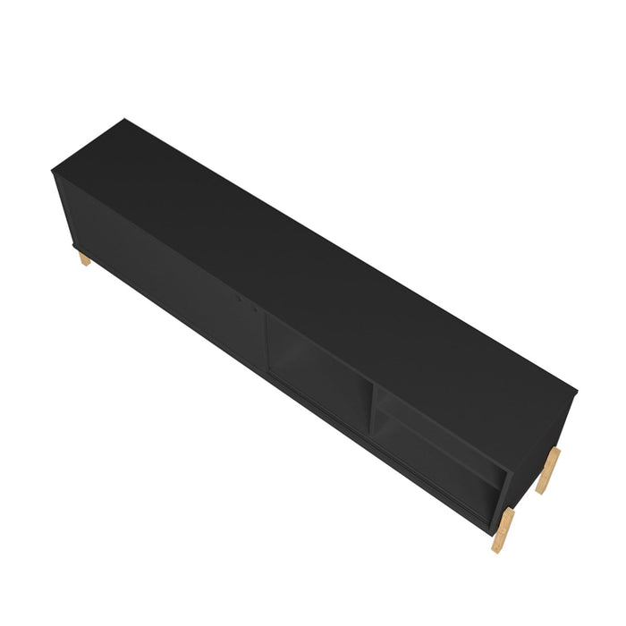 Manhattan Comfort Bowery 72.83\" TV Stand with 4 Shelves - Black Oak