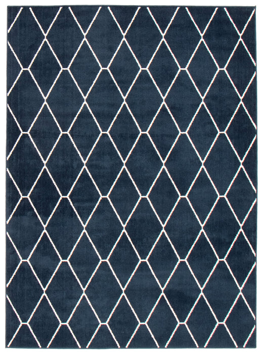 August Navy-White 7'10\" x 10'2\" Area Rug