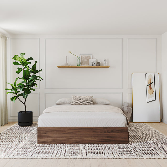 Nordika Full Storage Platform Bed - Walnut