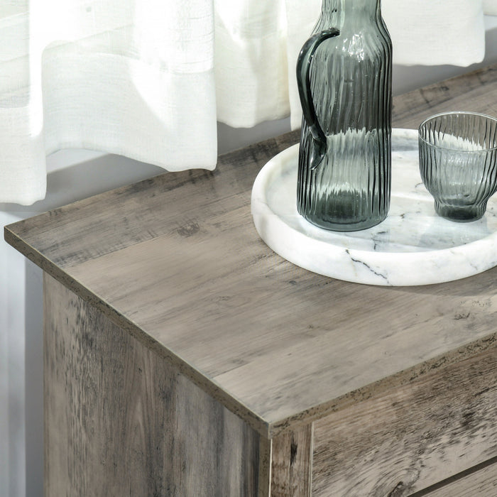 HOMCOM Farmhouse Sideboard, Buffet Cabinet with Barn Door, Ash Grey