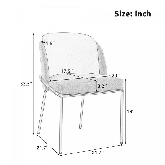 Olivia Set of 6 Modern Dining Chair with Slanted Legs and Adjustable Feet,Black&Gray