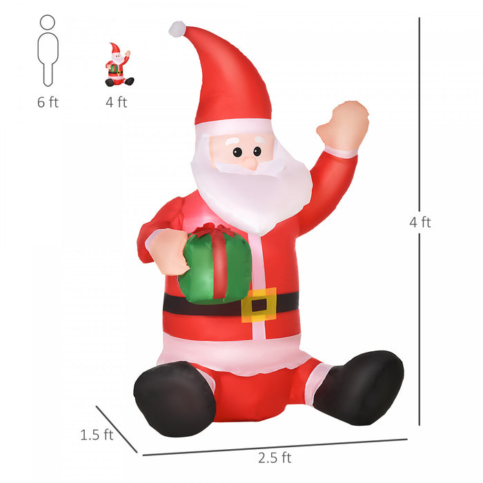 Homcom 4ft Santa Claus Inflatable Christmas Decoration