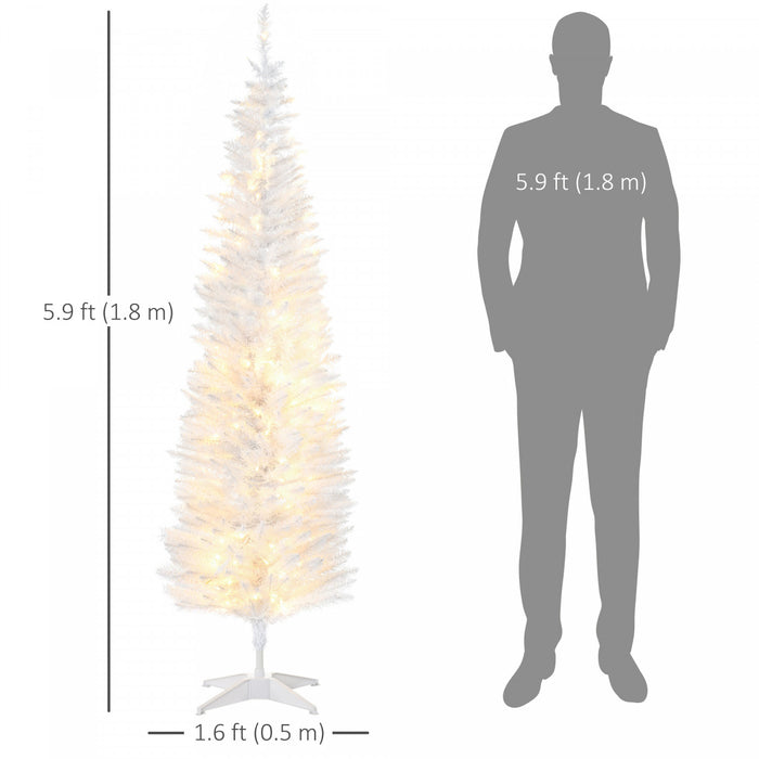 Homcom 6' Prelit Artificial Christmas Tree With Warm White Led Lights