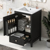 Puret 20 Inch Single Sink Bathroom Vanity with Door Shelf and Pull-Out Drawer, Black | Puret Meuble-Lavabo Simple 20 po avec Etagere de Porte et Tiroir Coulissant, Noir