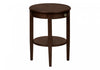 Accent Side End Table 2-Tier Round Nightstand Bedroom Brown Veneer Transitional