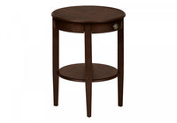 Accent Side End Table 2-Tier Round Nightstand Bedroom Brown Veneer Transitional