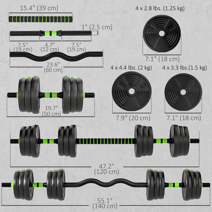 Soozier Adjustable Dumbbell Set, 3 in 1 Weights Set for Home Gym, 44lb