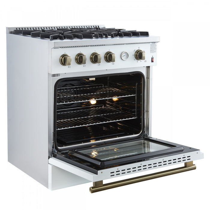 Forno Marco 30-inch Gas Range White 4.32 cu.ft - FFSGS6277-30WHT