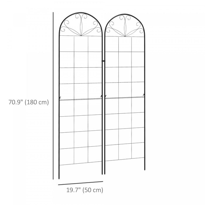 Outsunny 2 Pcs Garden Trellis For Climbing Plants, Outdoor Metal Trellis