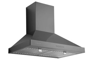 Hauslane 30-Inch Wall Mount Black Stainless Steel Range Hood - WM-590BSS-30